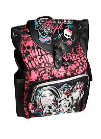 Рюкзак школьный «Monster High» для девочки, 33,5 см, лёгкий, чёрно-розовый, экокожа, Академия Групп