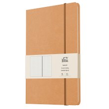 Книга для записей А4- 96л кл. "Joy Book. Крем-брюле" иск.кожа, тонир.блок, скругл.углы, ляссе, резинка