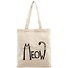 Сумка-шоппер Meow (котик с длинным хвостом), бежевая, текстиль, 40см.*32см. - 0