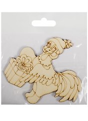 Фигурка для декупажа Фигурка с магнитом Петушок-9 с рисунком (103х100х3) (162668-X) (игрушка из дерева) (Полноцвет)