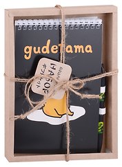 Набор канцелярский «Gudetama. Черный» (ручка шариковая автоматическая, блокнот А5 60 листов), в подарочной упаковке, Centrum