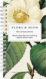 Блокнот "Flora. Камелия", 100 листов в клетку, 94 х 174, твердый переплет, спираль