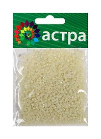 01 Бисер Астра (152 лимонный/жемчужный) (675288) (11/0) (20гр.) (стекло) (упаковка)