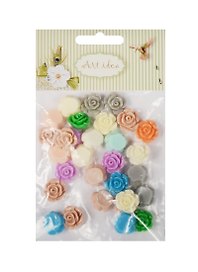 Цветочки пластиковые, 1.3 см, 30 шт/пакет, Микс (11-08631-7)