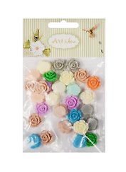 Цветочки пластиковые, 1.3 см, микс, 30 штук