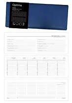 Планинг недатиров. 29,7*11,8см 56л. Optima. Синий искус.кожа с поролоном, на спирали ПКО185606