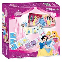 Игра, Домино, Step puzzle/Степ Пазл, Дисней, Принцессы, с пазлом