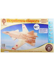 Р155 Сборная деревянная модель Истребитель Беркут (137 дет.) (28,5х21,3х7,5) (Авиация) (Чудо-Дерево) (3+)