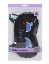 Маска для сна Котик Аниме хмурится (черная) (плюш) (пакет) (12-37395-202509-NI-12) (Lafilaf)