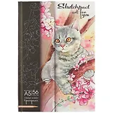 Скетчбук «Кошка», 56 листов, 4 вида бумаги, А5