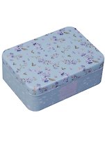 Шкатулка Анютины глазки на голубом фоне (11х8х4) (металл)