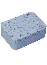 Шкатулка Анютины глазки на голубом фоне (11х8х4) (металл)