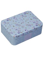 Шкатулка Анютины глазки на голубом фоне (11х8х4) (металл)