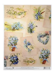 Декупажная карта Незабудки А4 (DK3060) (упаковка)