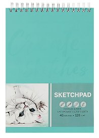 Скетчбук А5+ 40л "КОТЁНОК" гребень, белый офсет