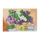 Алмазная мозаика ТМ Рыжий кот 22х32 c подр., с полн. заполн. (класс.),30цв. Пышная сирень на столе Арт. AC22048