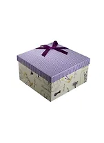 Коробка подарочная "Lavender" 20*20*12 квадратная, декор.бант, картон, Вейксинг
