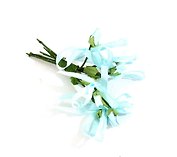 Букетик из подснежников с бантиками и листиками, цвет 10, голубой (14-00530-B17)