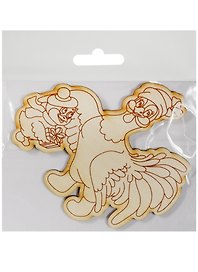 Фигурка для декупажа Петушок-20 с запечатанным контуром (116х107х3) (162711-X) (игрушка из дерева) (Полноцвет)
