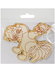 Фигурка для декупажа Петушок-20 с запечатанным контуром (116х107х3) (162711-X) (игрушка из дерева) (Полноцвет)