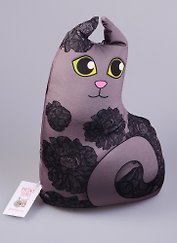 Игрушка-антистрес Киса Цветы темная (41х26) (ПТ- 4002044126)