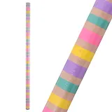 Бумага упаковочная 70*100см "Неоновая полоска на крафте" крафт, инд.уп.