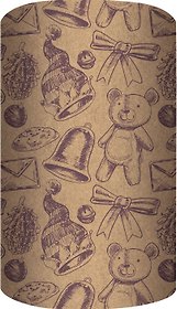 Бумага упаковочная 70*100см "Игрушки" крафт, инд.уп.