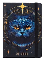 Скетчбук А5 80л "КОСМИЧЕСКИЙ КОТ" 120г/м2, тв.обложка