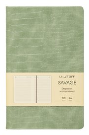 Ежедневник недатированный «Savage» А5, лесной, 128 листов, экокожа, Listoff