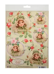 Декупажная карта Девочка в розах (S-108) (упаковка)