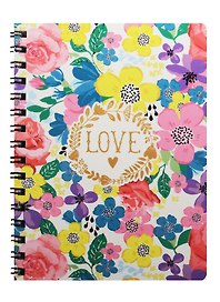 Записная книжка «Flower love pastel» А6, 80 листов в клетку, спираль, Kairui