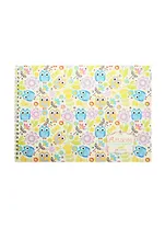 Альбом для рисования 20л А4 "Совы и цветочки (орнамент)" офсет 110г/м2, твин.лак, набивка, евроспираль, Unnika