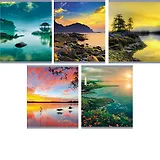 Тетрадь 48л лин. "Живописный пейзаж" офсет, мел.картон, ассорти, Unnika