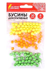 Бусины декоративные Шарики (8 мм) (30 г) (3+) (661234) (упаковка) (Остров сокровищ)