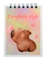 Блокнот в клетку Yoi, "Капибара с цветочком", А7, 60 листов