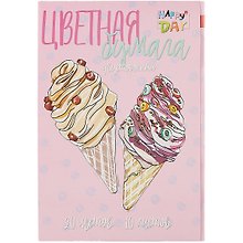 Цветная бумага «Мультики» 20 цветов 10 листов А4, мелованная двухсторонняя, Альт, в ассортименте