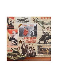 Двусторонняя бумага для скрапбукинга День Победы (SB-128) (20х20см) (5шт) (упаковка)