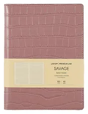 Книга для записей А5 100л лин. "Savage. Пудровый" евроспираль, иск.кожа, тонир.блок., тиснение серебр.фольгой, петля д/ручки, кармашки