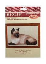 Набор для вышивания крестом Риолис Сиамский кот (1066) (641405) (38х26см) (упаковка)