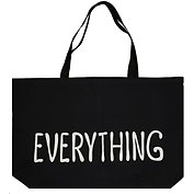 Сумка-шоппер большая Everything черная, текстиль 70см.*45см.*17см.