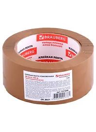 Лента клейкая упаковочная, коричневая, 48 мм х 100 м, Brauberg