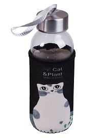 Бутылка в чехле Cat & Plant (стекло) (300мл)