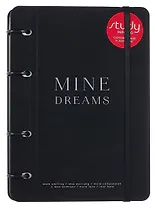 Тетрадь 120л кл. "My black", черный, на кольцах,  тиснение фольгой, верт.резинка,  обл. кож.зам