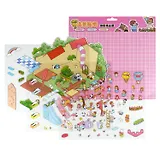 Наклейки-румбокс для создания миниатюрных сцен "Детская площадка", размер 264х211 мм. Металлический пинцет в наборе