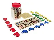 Счетный материал Животные 100 элементов (цифры и знаки 26шт, 24 животных, 50 сч. палочек)