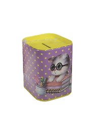 Копилка жестяная Котики 4 вида (7,5х10) (1025954)