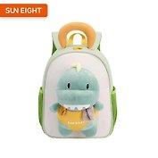 Рюкзак детский Дино "Sun Eight" 30,5*23,5*12,5см, зеленый, 1 отделение, 2 кармана, с игрушкой