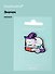 Значок Котик-волшебник с книгами (металл) - 0