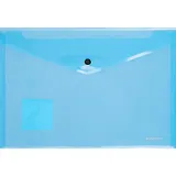 Папка-конверт А4 на кнопке "Glossy Vivid" полупрозрачн.пластик, синий, Erich Krause