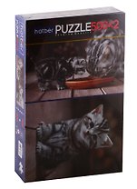 Пазл HATBER Premium 500+500 эл. 2 картинки в 1 коробке -Котиков много не бывает
